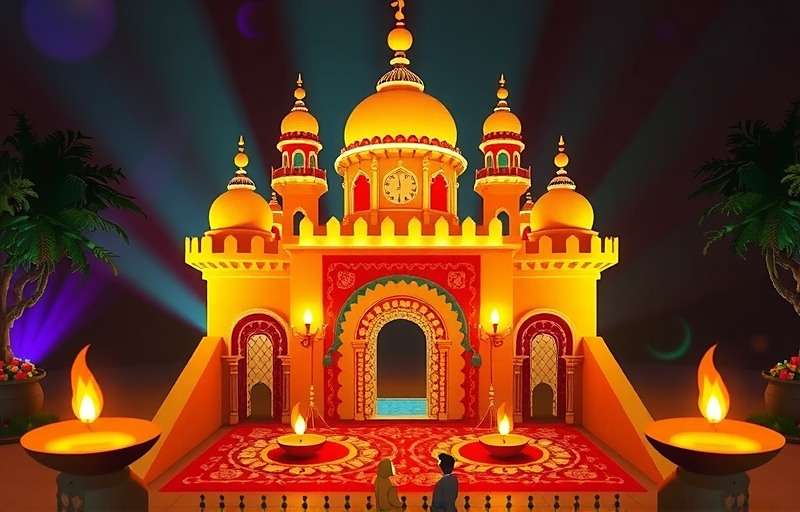 Cumin Rise Power Diwali Celebration Cumin Rise Power Diwali event showing a kingdom decorated with diyas, rangoli, and lights