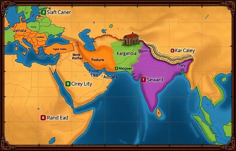 Cumin Rise Power Game Map Cumin Rise Power game world map showing various Indian kingdoms and regions